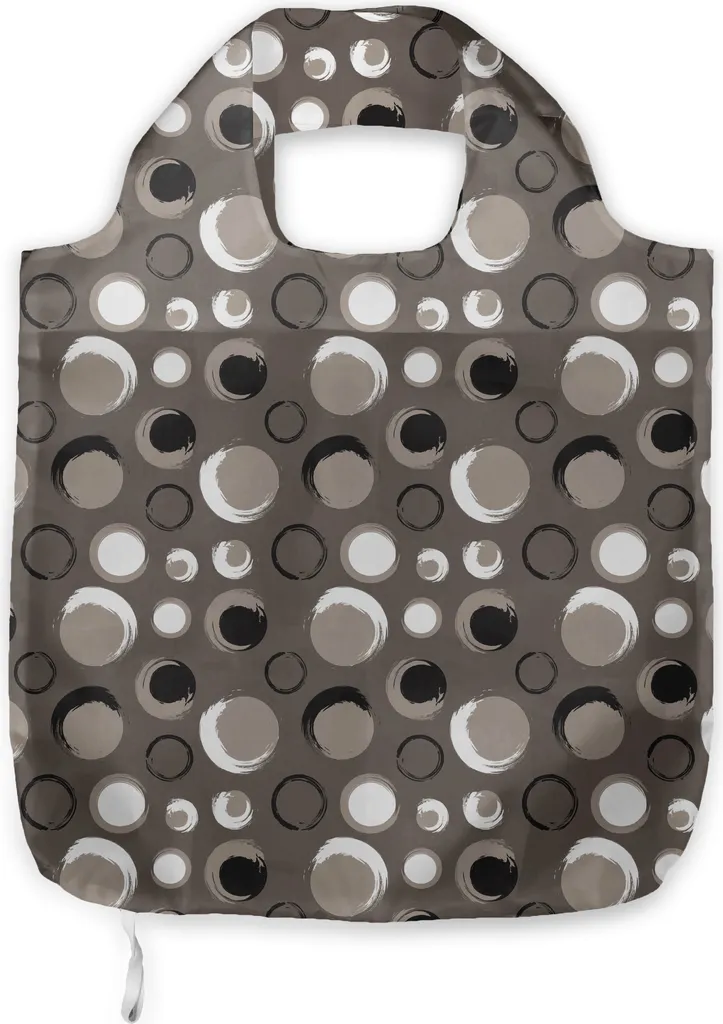 ABAKUHAUS Borsa Tote Dots Brushstrokes Grunge - Borsa Spesa Tortora Chic