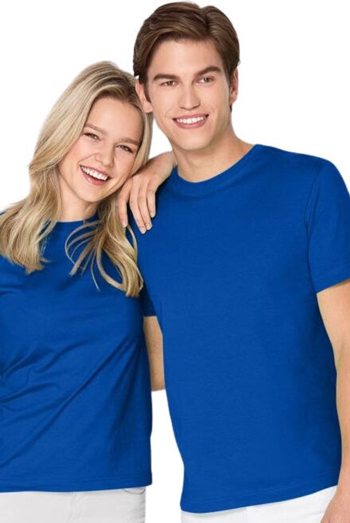 Atmungsaktives Uni-T-Shirt aus Baumwolle, 100% Baumwolle, unbedruckt, einfarbig, 135g/m2, Farbe königsblau, Größe XS