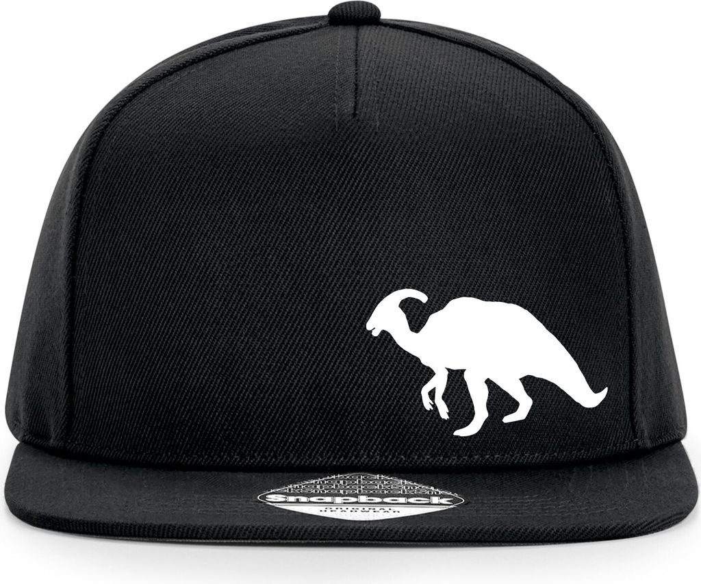 Huuraa Cappy Mütze Parasaurolophus Dinosaurier Black Polyester Snapback Kappe Geschenkidee