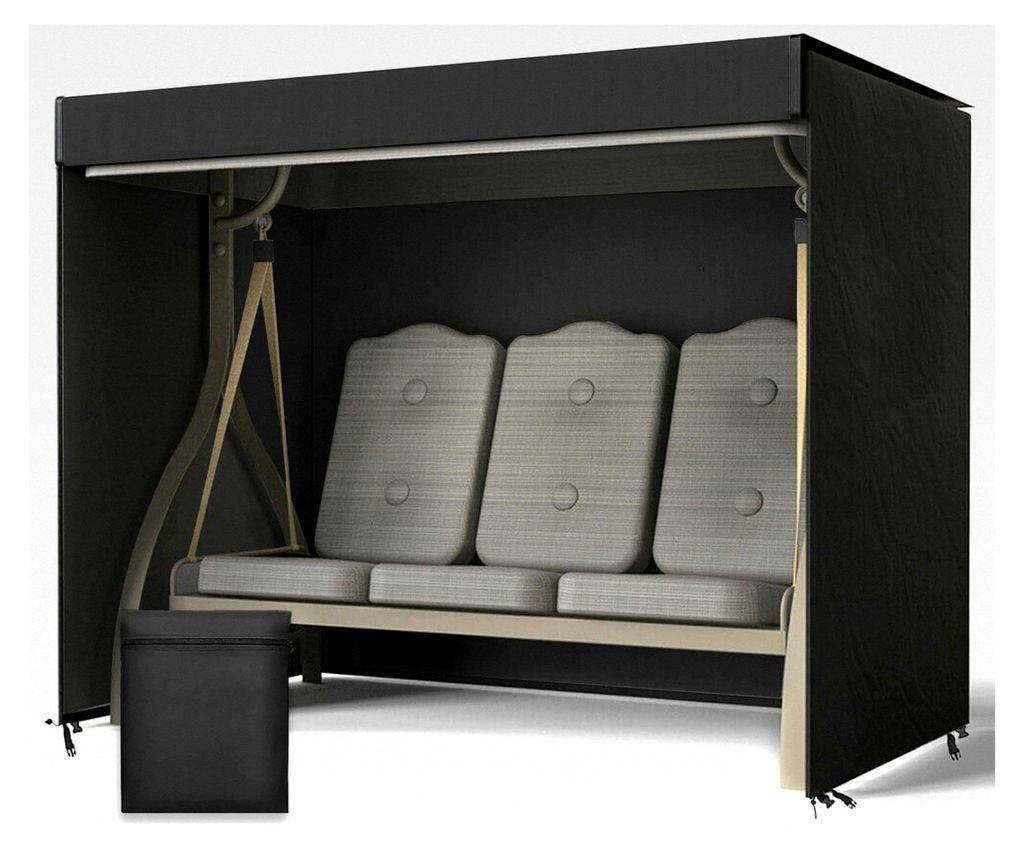 Schutzhülle für Hollywoodschaukel 3-4 Sitzer, 220x135x170cm, wasserdicht und winddicht, schwerlast 600D Oxford Gewebe, Schutzhülle für Gartensc...