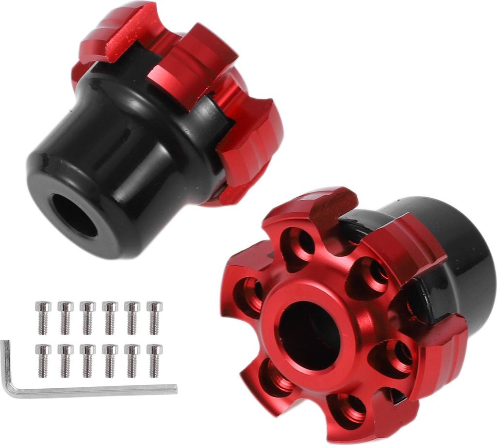 13.5mm Motorrad Slider Rahmen Aluminiumlegierung Rad Verkleidung Schutz Crash Pad Schutzblech 53mm 48mm Schrauben Sechskantschlüssel Rot 1 Set