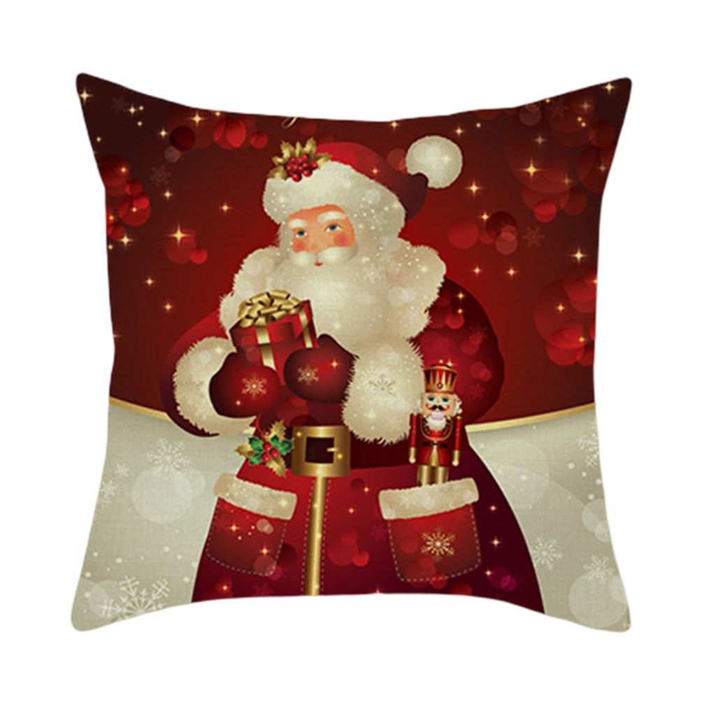 Weihnachtskissenbezüge Santa Claus Pillowcase Snowman Wurfkissen Deckt Frohe Weihnachtsdekor für Home Couch Sofa-Grün