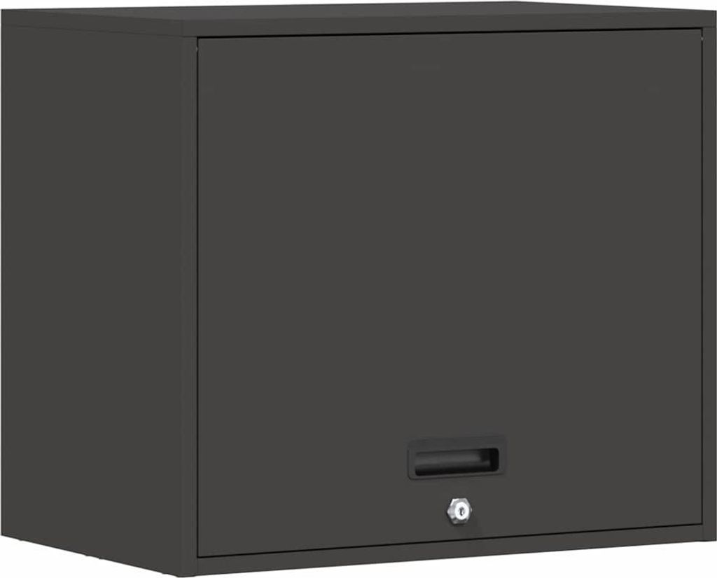Wandschrank für die Garage mit Gasdrucklift-Tür Schwarz