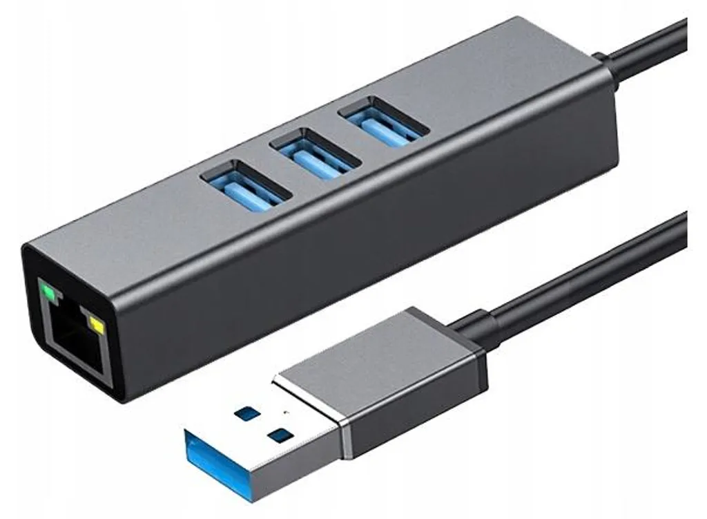 Adattatore USB 3.0 a Ethernet Gigabit con Hub 3 Porte - Alta Velocità