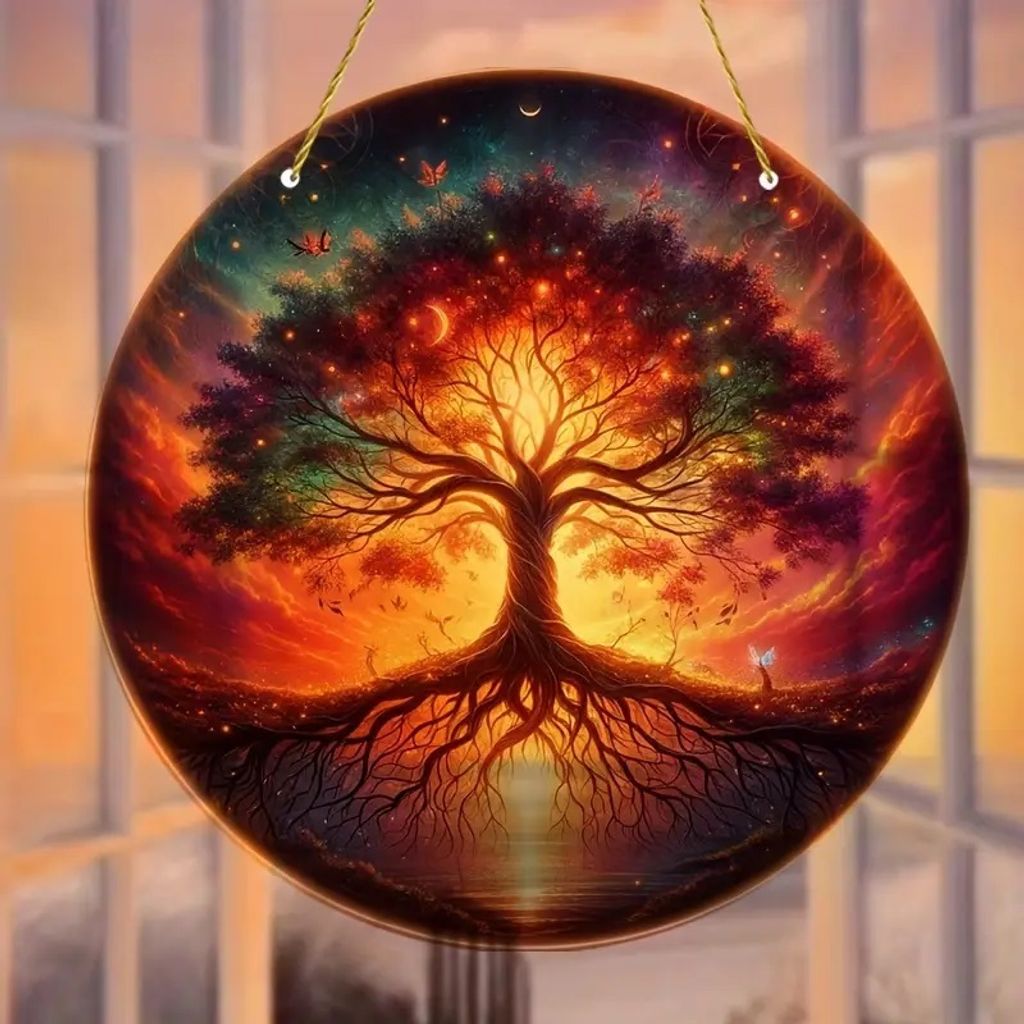 GKA XL Sonnenfänger Baum des Lebens bei Dämmerung 20 cm Produktbild 