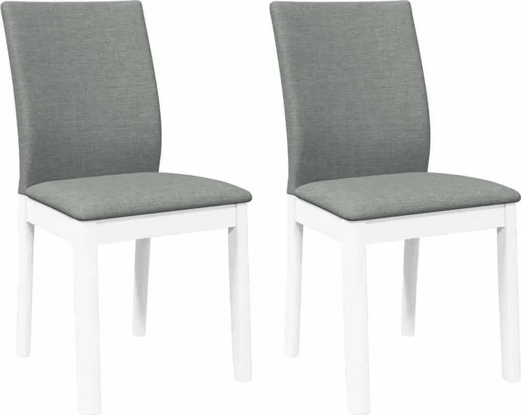 Sedie Cucina vidaXL 2 Pezzi Legno Massiccio Bianco con Cuscini Sfoderabili