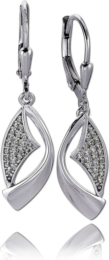 Balia Damen Silber 925 3,7cm weiß, silber Ohrschmuck D2BAO0055SW