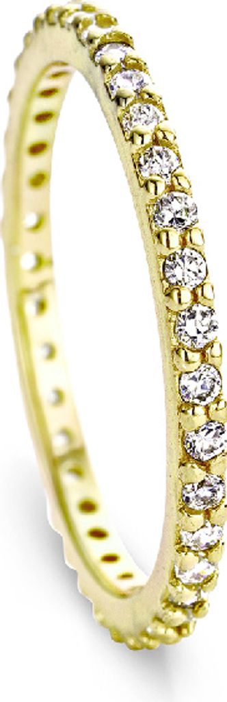 New Bling 9NB-0120-54 - Zilveren ring - zirkonia rond 2 mm - maat 54 - goudkleurig