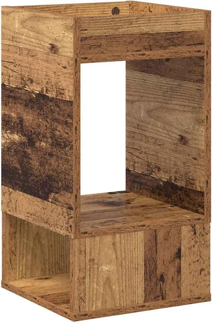 SYFAX™ Tavolino Quadrato 30x30x56 cm Legno Multistrato Effetto Antico