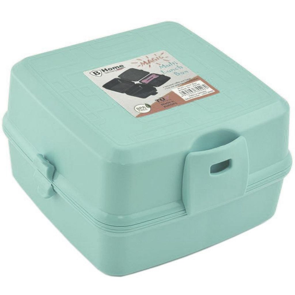 Brot- und Lunchbox mit 4 Fächern Vesperdose Mintgrün 1400ml Produktbild 