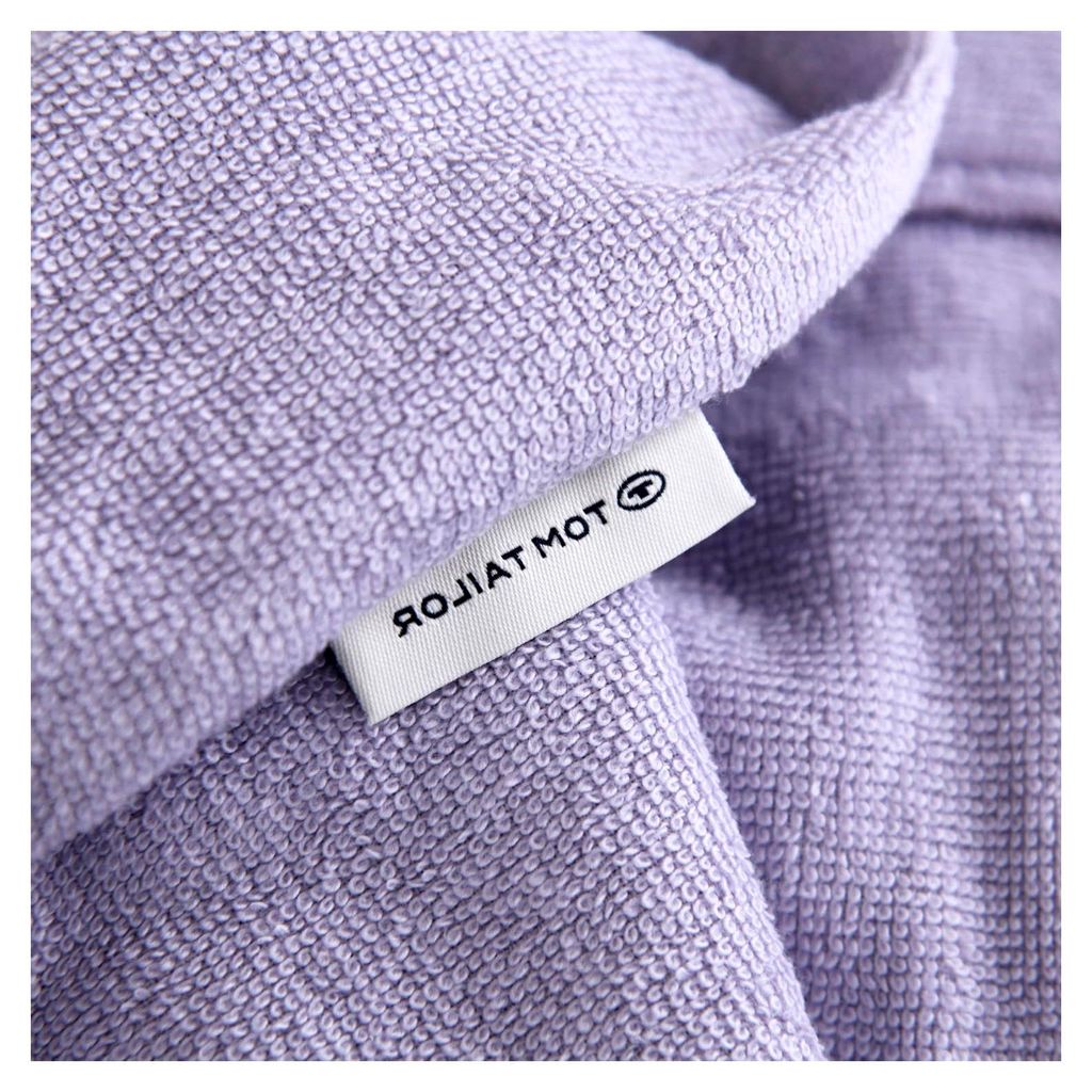 Tom Tailor Surf Poncho für Damen und Herren, L-XL, 100% Baumwolle/Frottier, Badeponcho mit Kapuze, Bauchtasche und Logostickerei, Lila