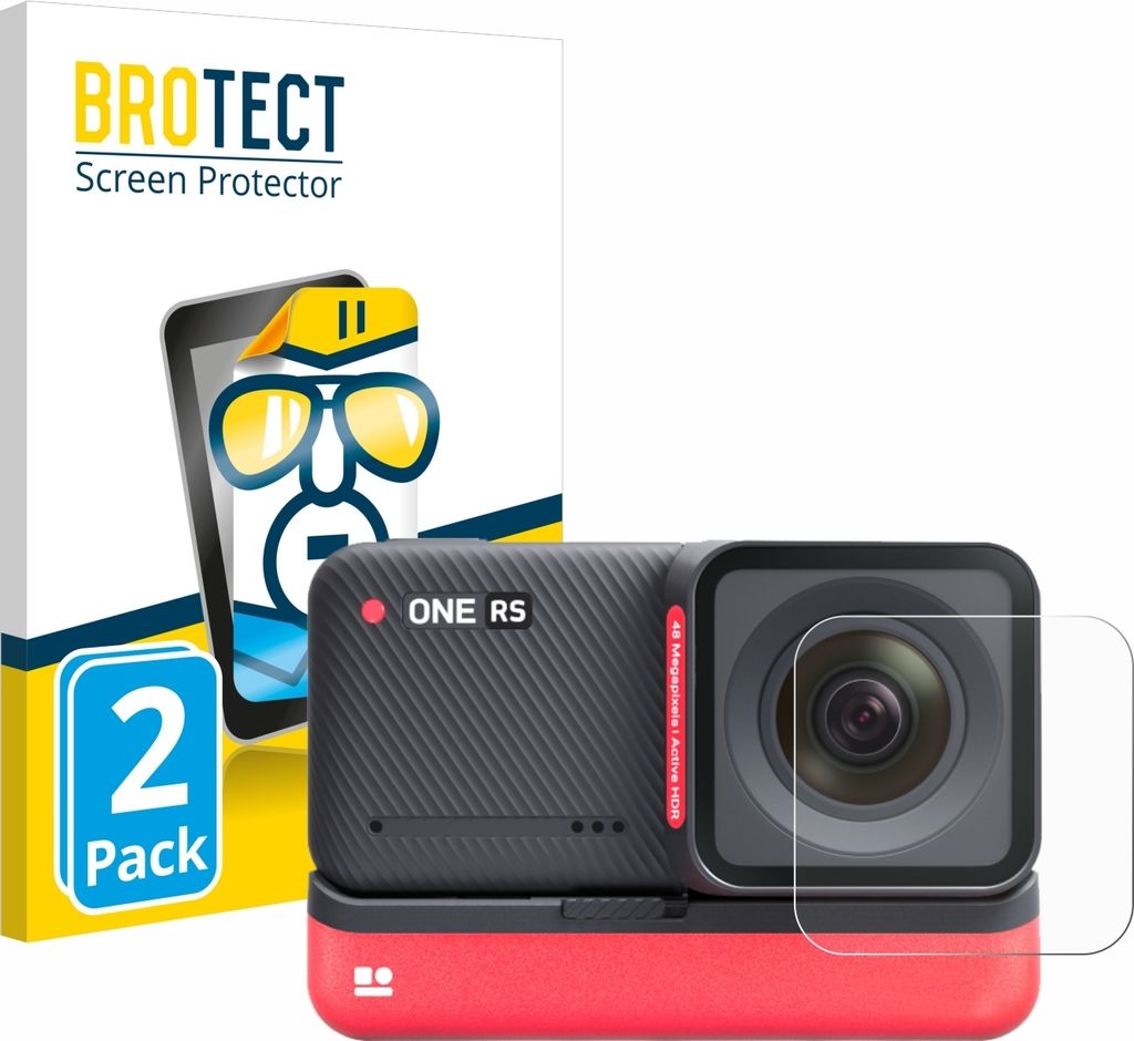 2x Für Insta360 One RS 4K Edition (Linse) Schutzfolie BROTECT Displayschutz Display Schutz Folie Klar Transparent