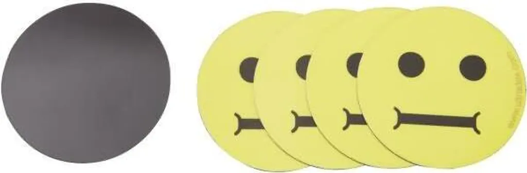 Magnet Smily 50mm jaune neutre pour management visuel - 5 unités robustes