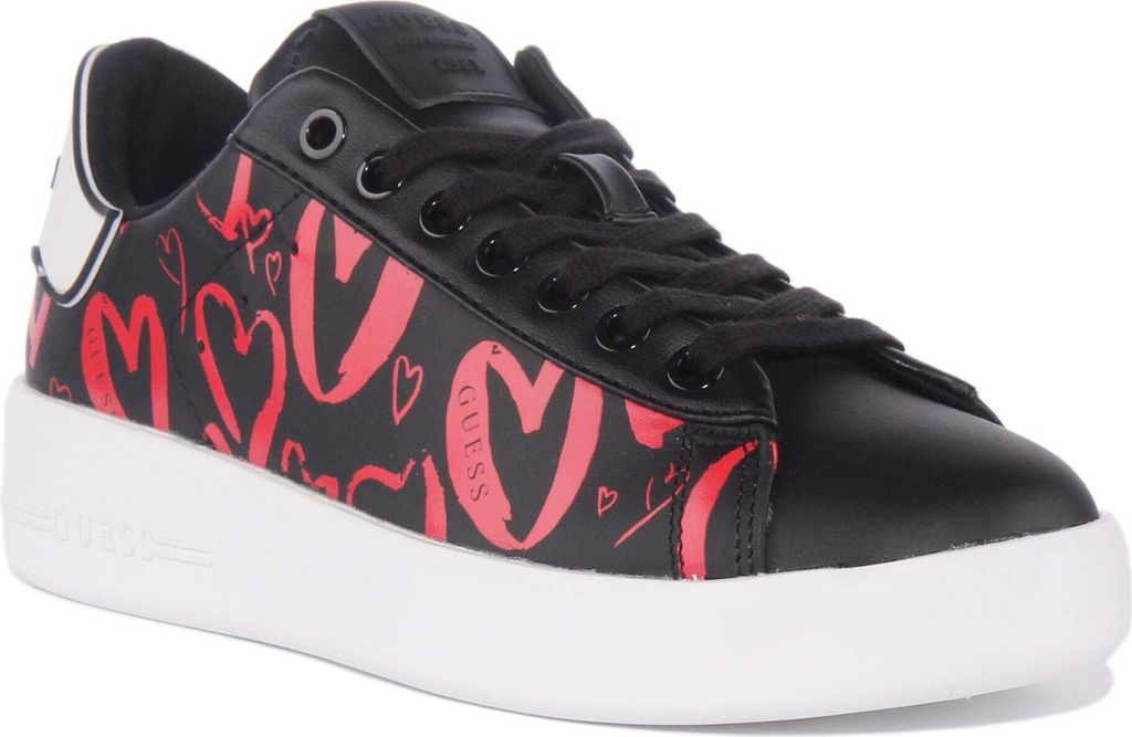 Guess Rockies Frauen Schnürung Leder Lässig Turnschuhe Schwarz – undefined / Schwarz
