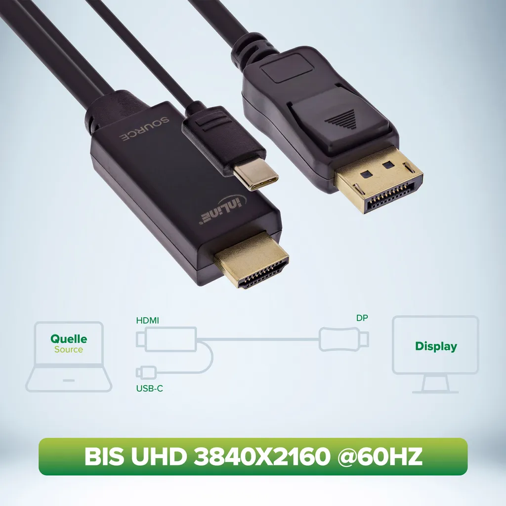 Câble HDMI vers DisplayPort 4K60Hz InLine : finis les problèmes d'écran