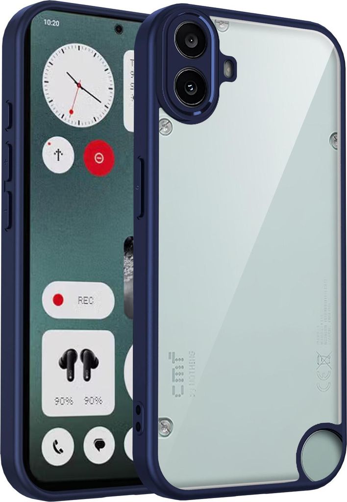 Hülle für Nothing CMF Phone 1 Transparente Rückseite TPU Bumper Stoßfest Handyhülle Blau