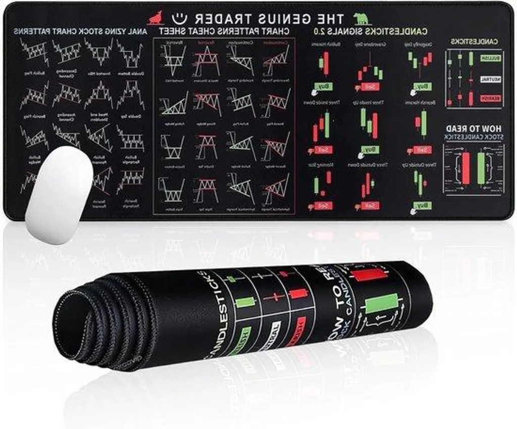 Tapis de souris XXL antidérapant 800x300mm spécial setup de bourse