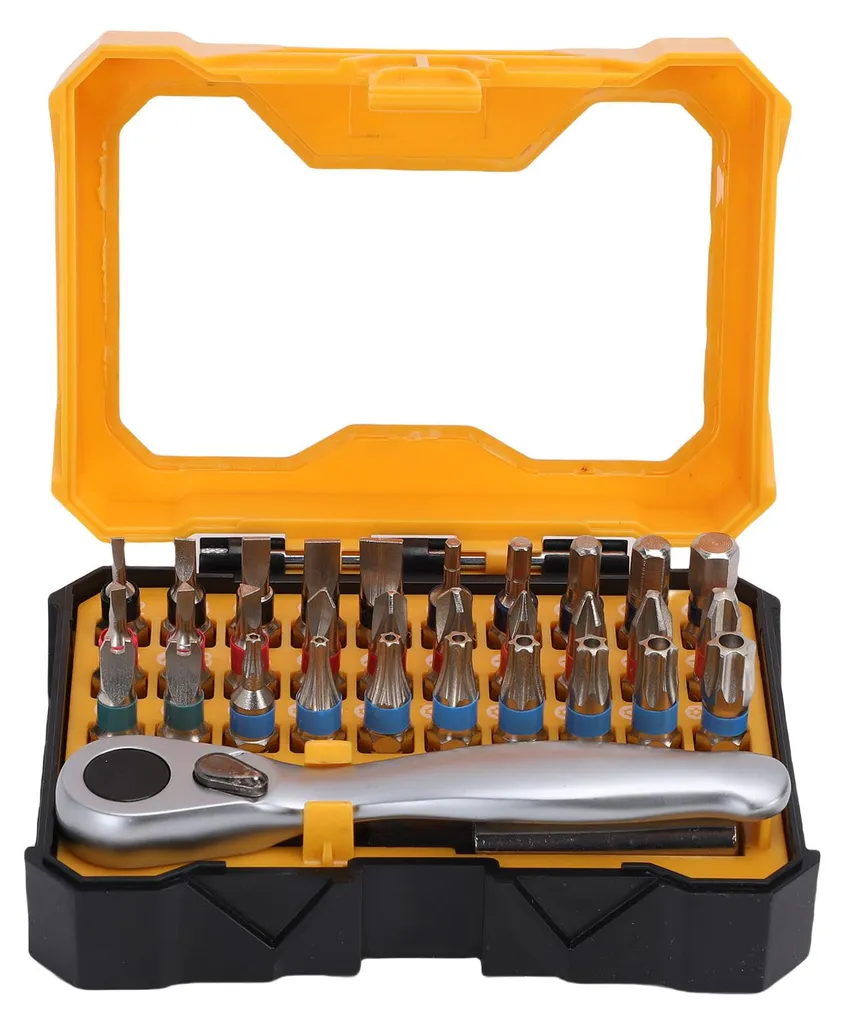 Tournevis à cliquet 72 dents multifonctionnel avec tige hexagonale 1/4