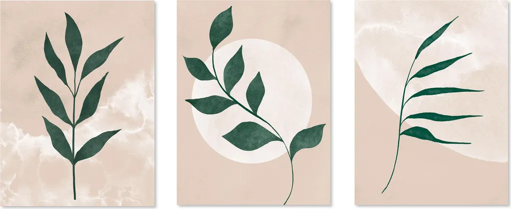 LUMASOUL Set 3 Poster Natura 40x50 cm | Quadri Fiori Selvatici Moderni