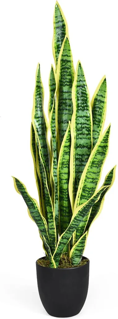 Sansevieria artificielle pour extérieur et expo - Plante 90cm verte