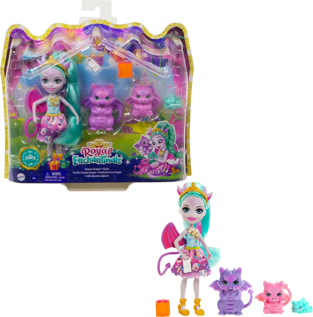 Famille Dragon Enchantimals Royals : Poupée Deanna Dragon et figurines