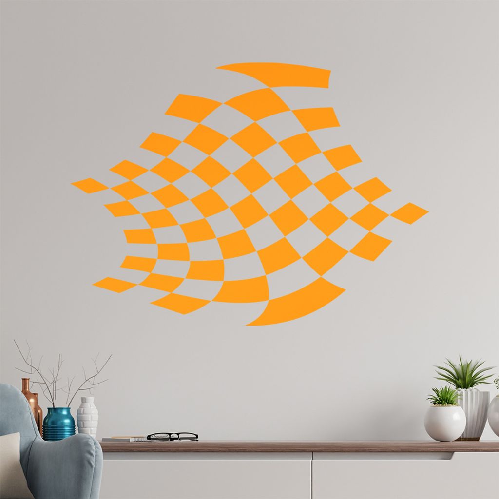 Karo verzerrt Wandtattoo in 6 Größen - Wandaufkleber Wall Sticker - Dekoration, Küche, Wohnzimmer, Schlafzimmer, Badezimmer
