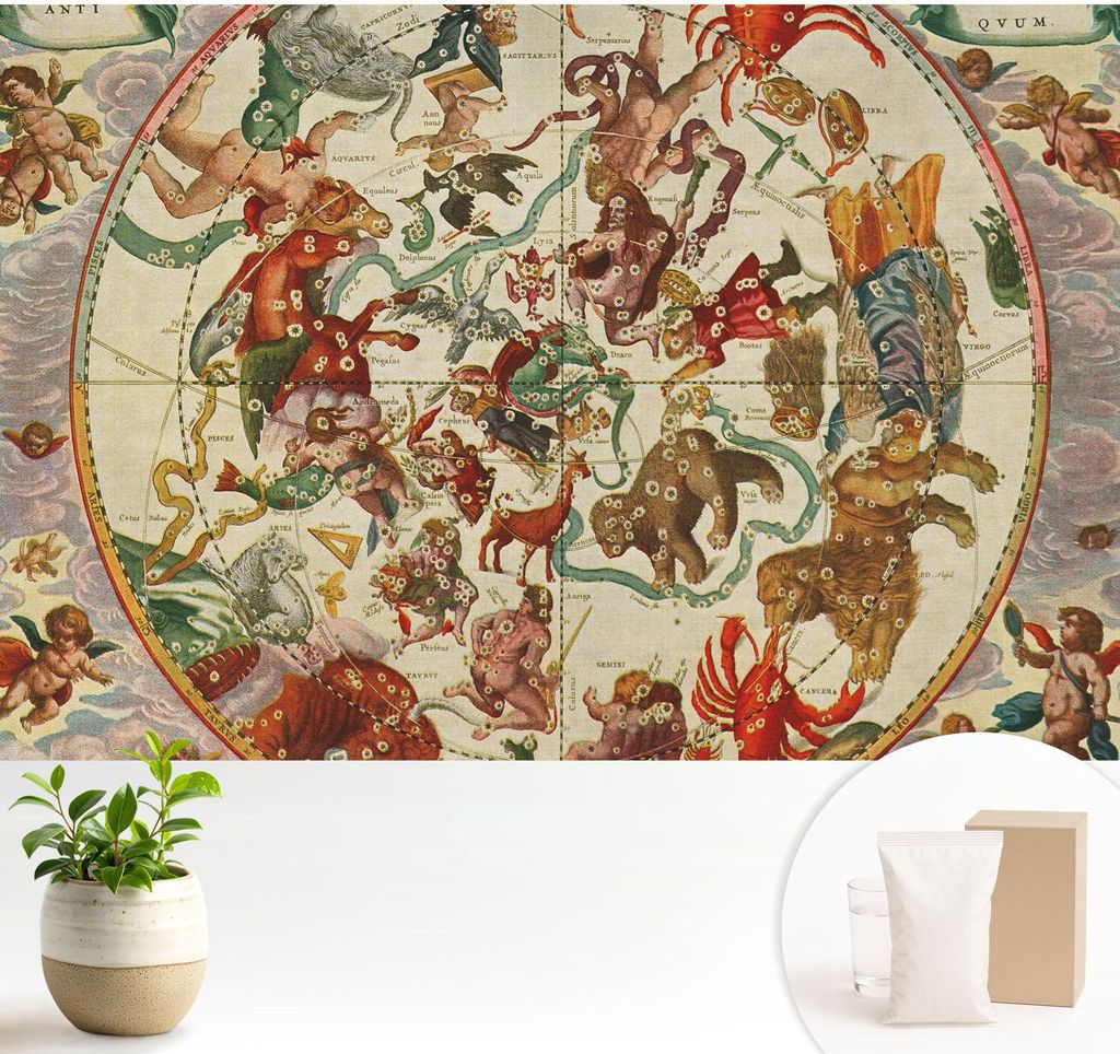 Fototapete - 104x70 cm - Tapete - Wandtapete - Wandbilder - Dekofolie - Tapete Folie - Wand - Dekoration - Wohnzimmer - Sternenkompositionen