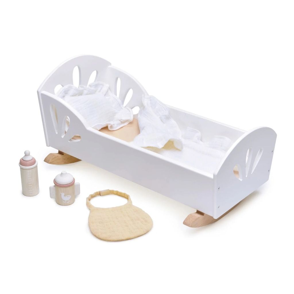 Tender Leaf Holzpuppenbett Sweet Swan - langlebiges Spielzeugbett