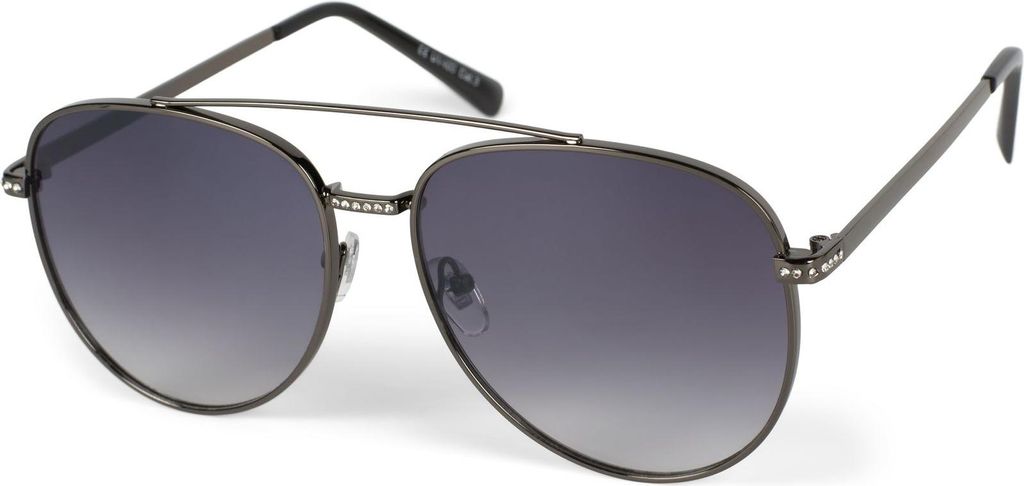 styleBREAKER Damen Piloten Sonnenbrille mit Strass Applikation, getönte Polycarbonat Gläser und Metall Gestell 09020119