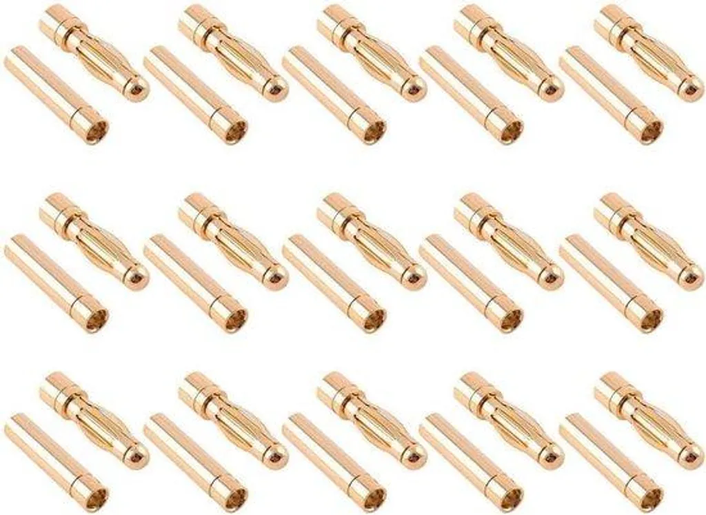 Lot de 15 paires de fiches bananes 4mm en or pour connexion moteur et ESC