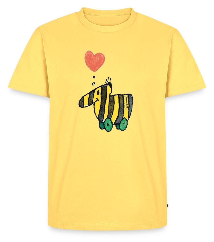 Spreadshirt Janosch Große Tigerente Mit Herz Liebe Männer Premium T-Shirt, 4XL, Pastellgelb