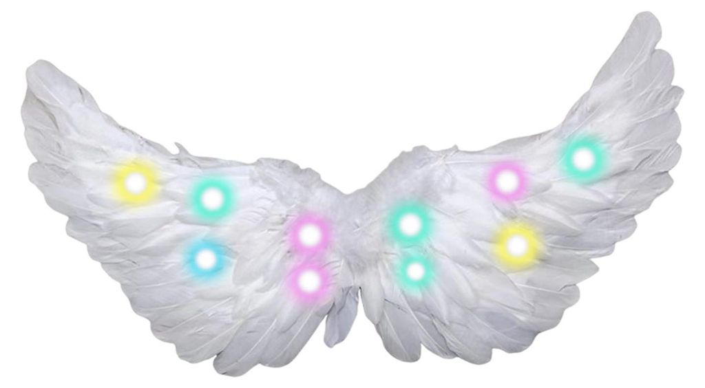 Halloween LED-Engelsflügel, leuchtende Engelsfederflügel mit elastischen Bändern, Feenflügel, Amorflügel, Cosplay-Kostüm für Kinder, Mädche...
