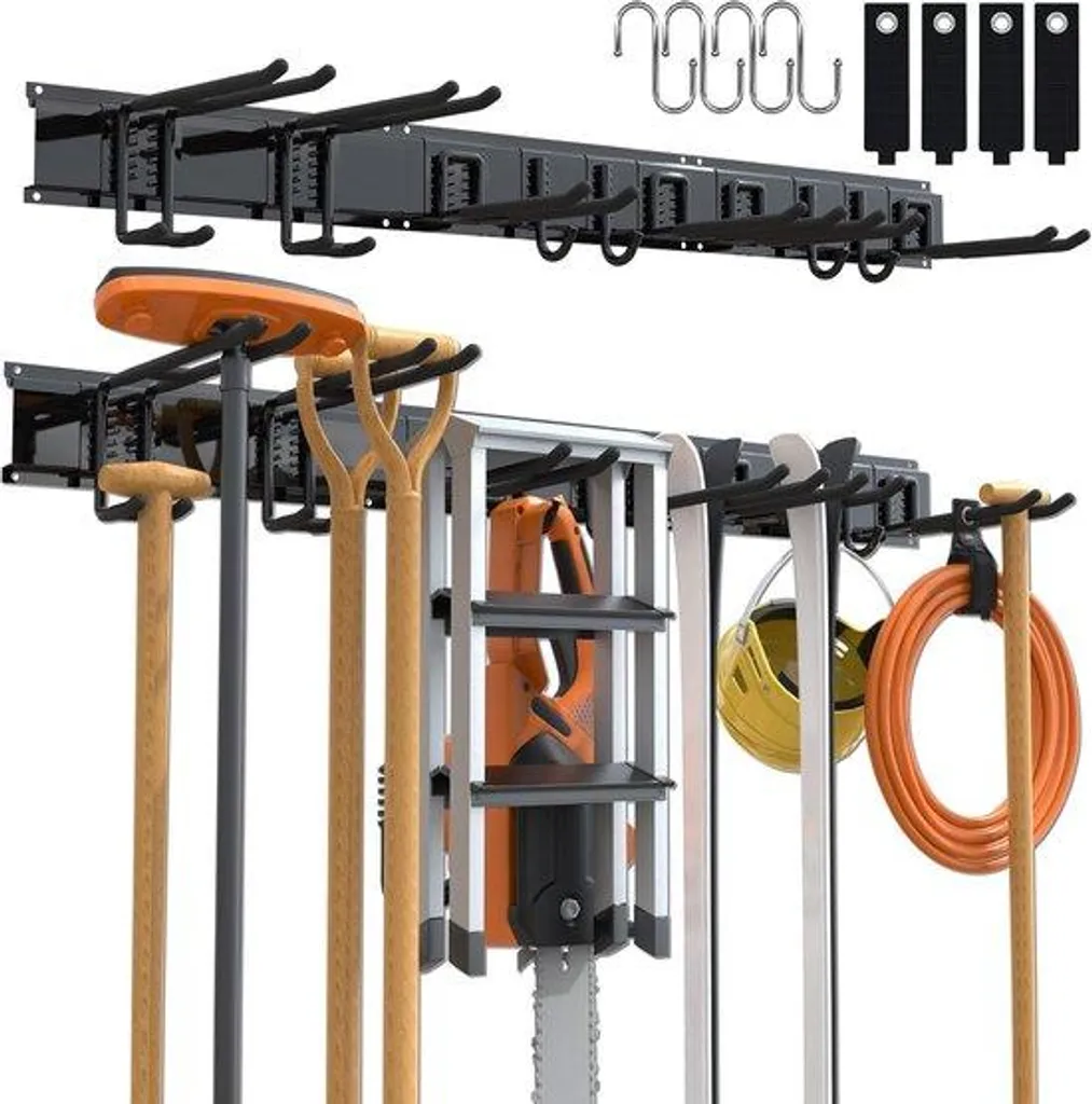 Support mural outils de jardin pour éviter le désordre du garage