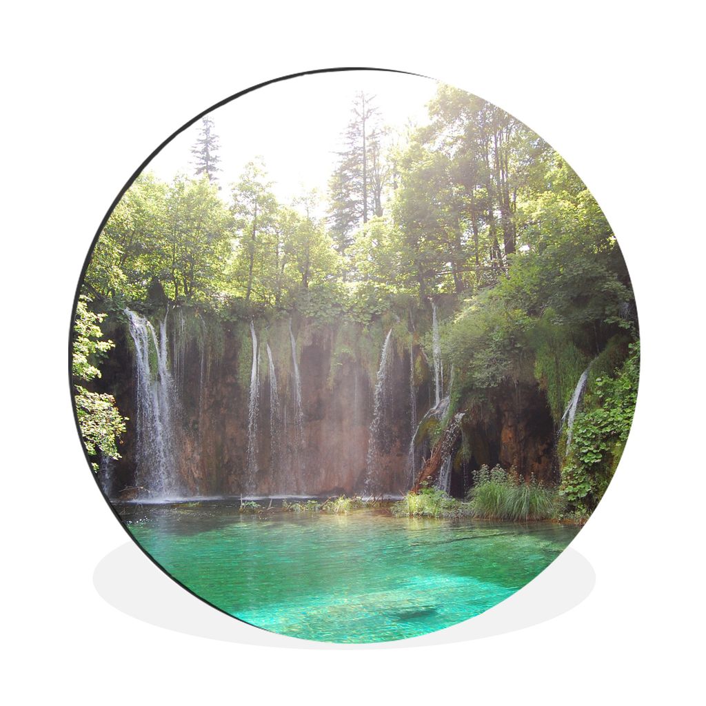 MuchoWow Aluminium Wandkreis Klares grünes Wasser im Nationalpark der Plitvicer Seen in Kroatien Ø 60 cm Wanddeko Modern Wohnzimmer - Wand Krei...