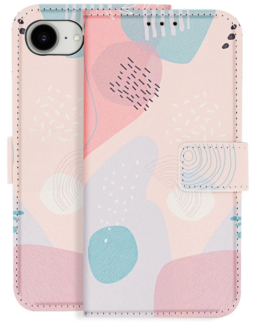 Avizar, Etui iPhone 17e Wallet Puzzle mit Standfunktion und Schlaufe, Rosa
