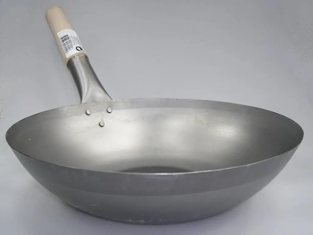 Wok in Ferro 35 cm Fondo Piatto - Padella Asiatica Professionale