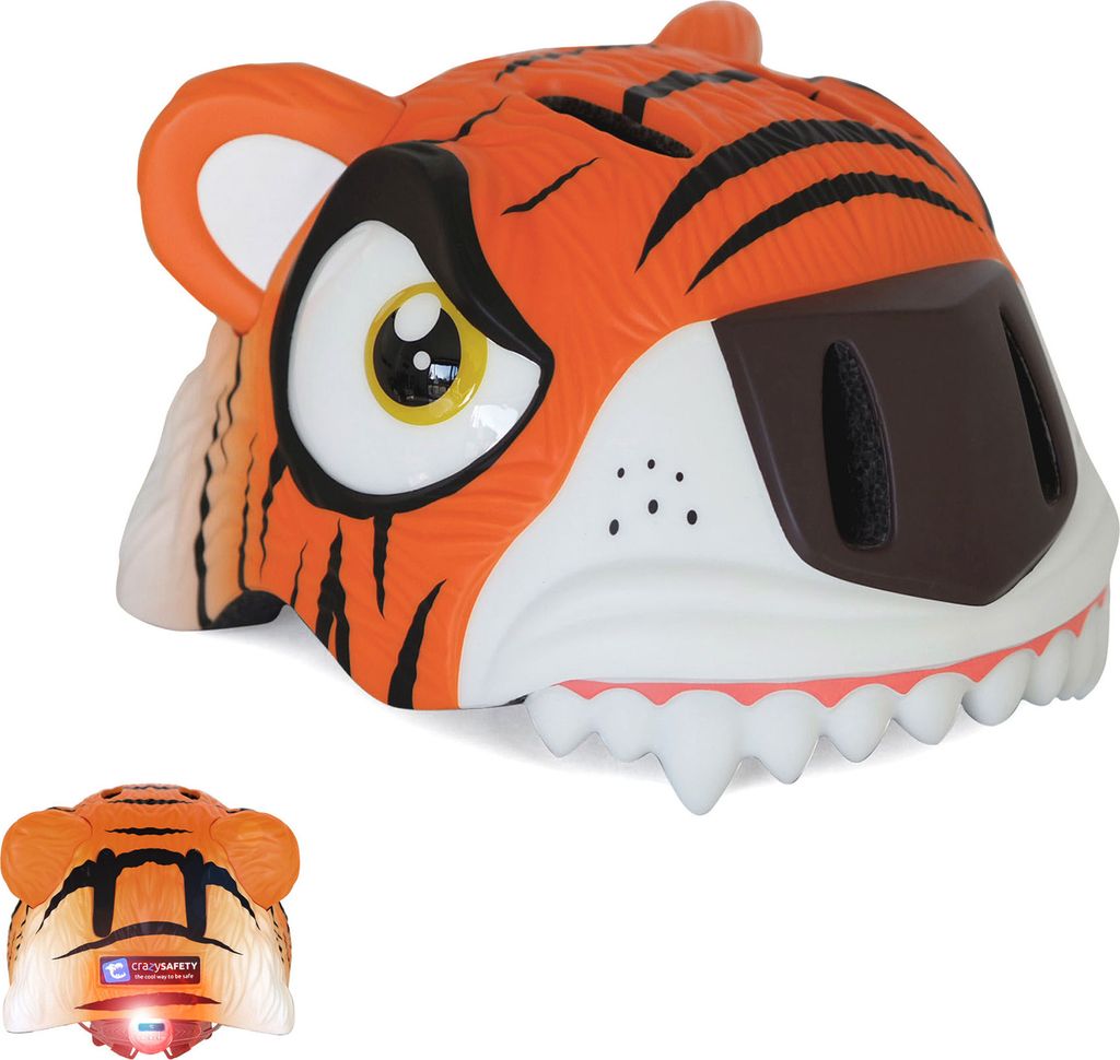 Fahrradhelm für Kinder | Orange Tiger | Crazy Safety | Produktbild 