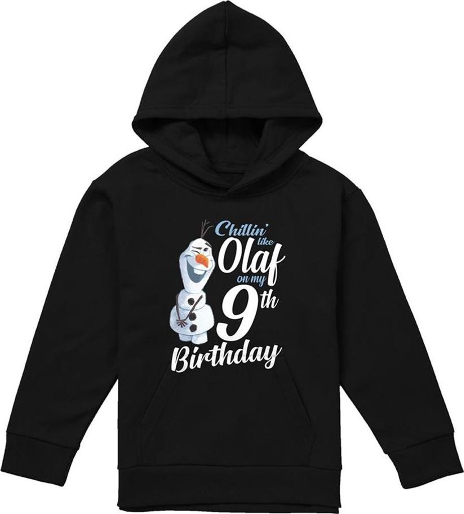 Frozen - "Chillin Like Olaf" Hoodie zum Überziehen für Kinder, 9 Geburtstag TV22510 (152-158) (Schwarz)