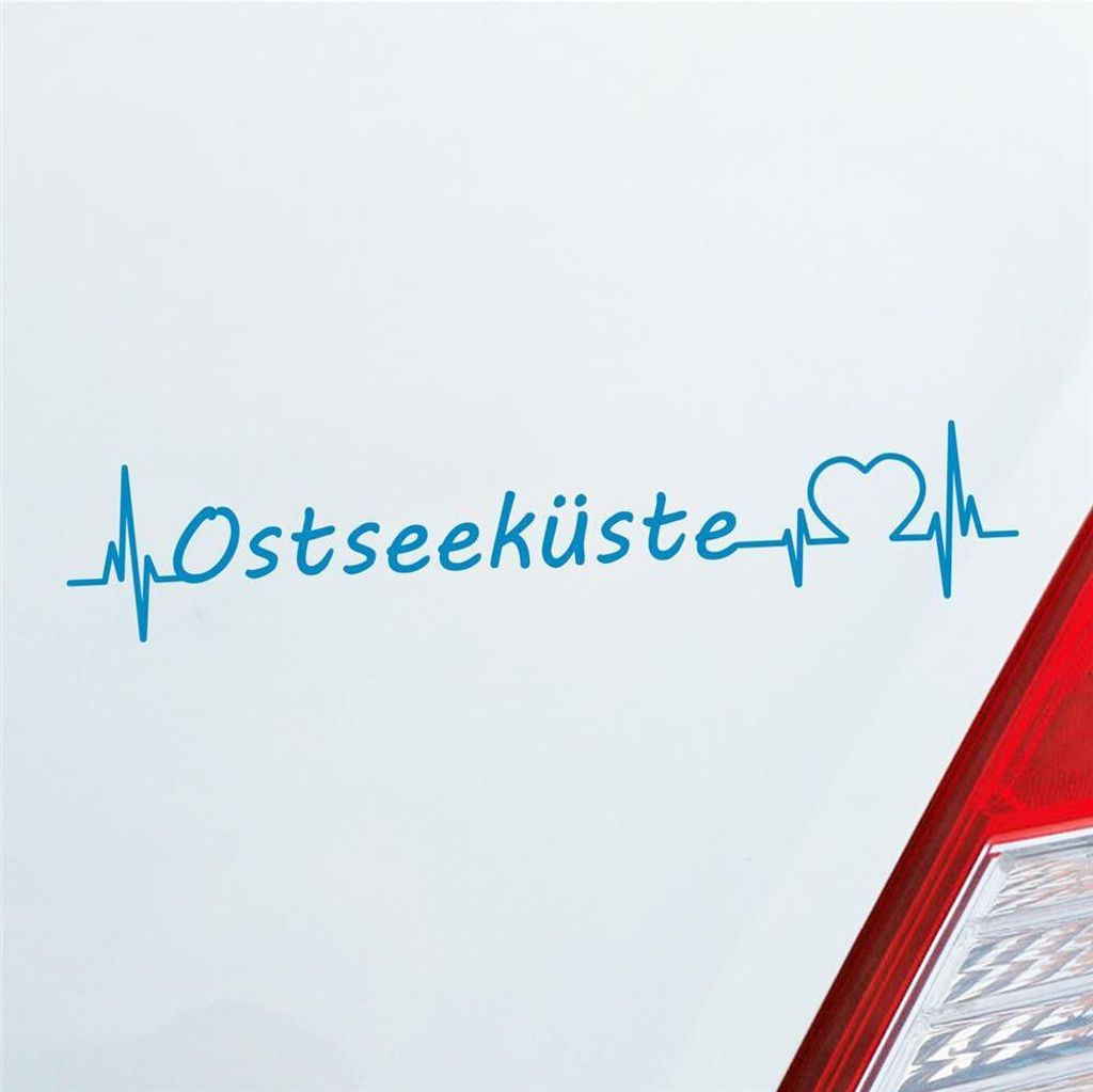 Auto Aufkleber Ostseeküste 19x5 cm Hellblau Sticker Heckscheibenaufkleber