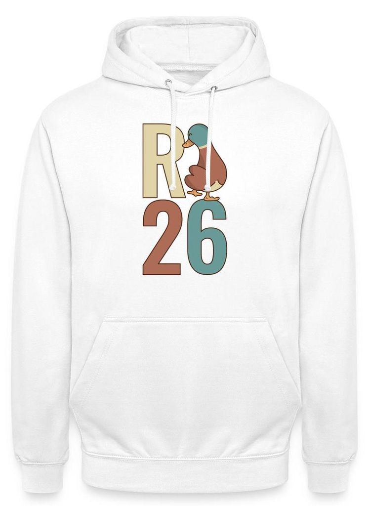 Spreadshirt Rente 2026 | R Ente Uni Hoodie, L, Weiß