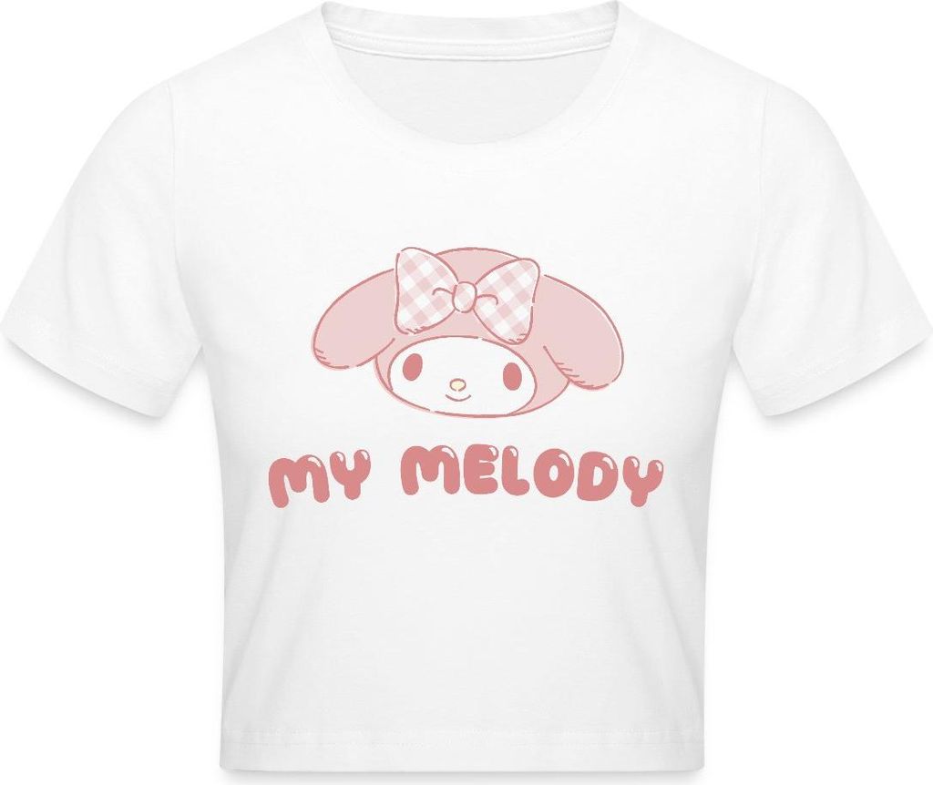 Spreadshirt My Melody Portrait Crop Top, L, Weiß