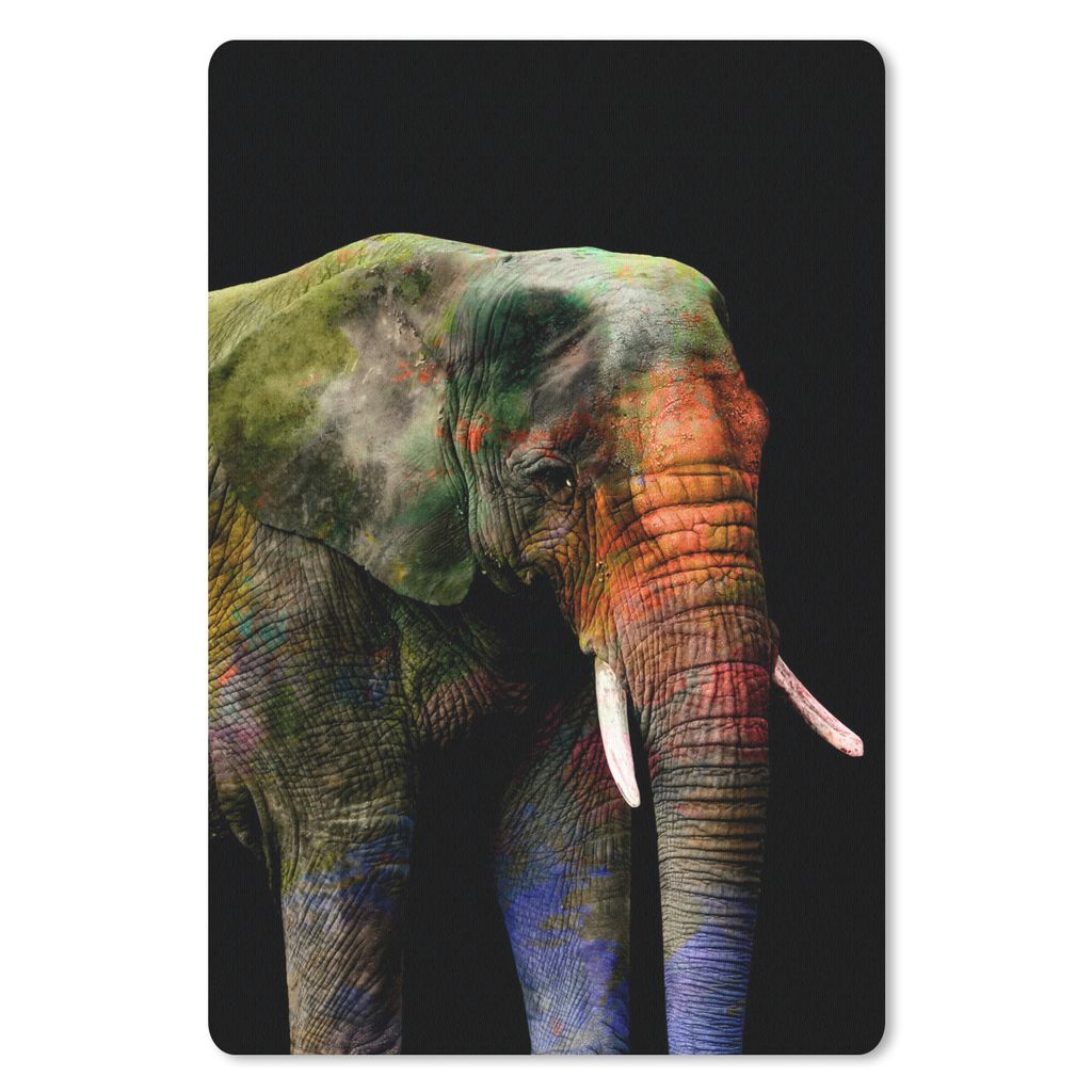 MuchoWow Mauspad Mousepad Elefant - Farbe - Schwarz 18x27 cm - Mousepads - Maus Mat - Pad - Mausunterlage