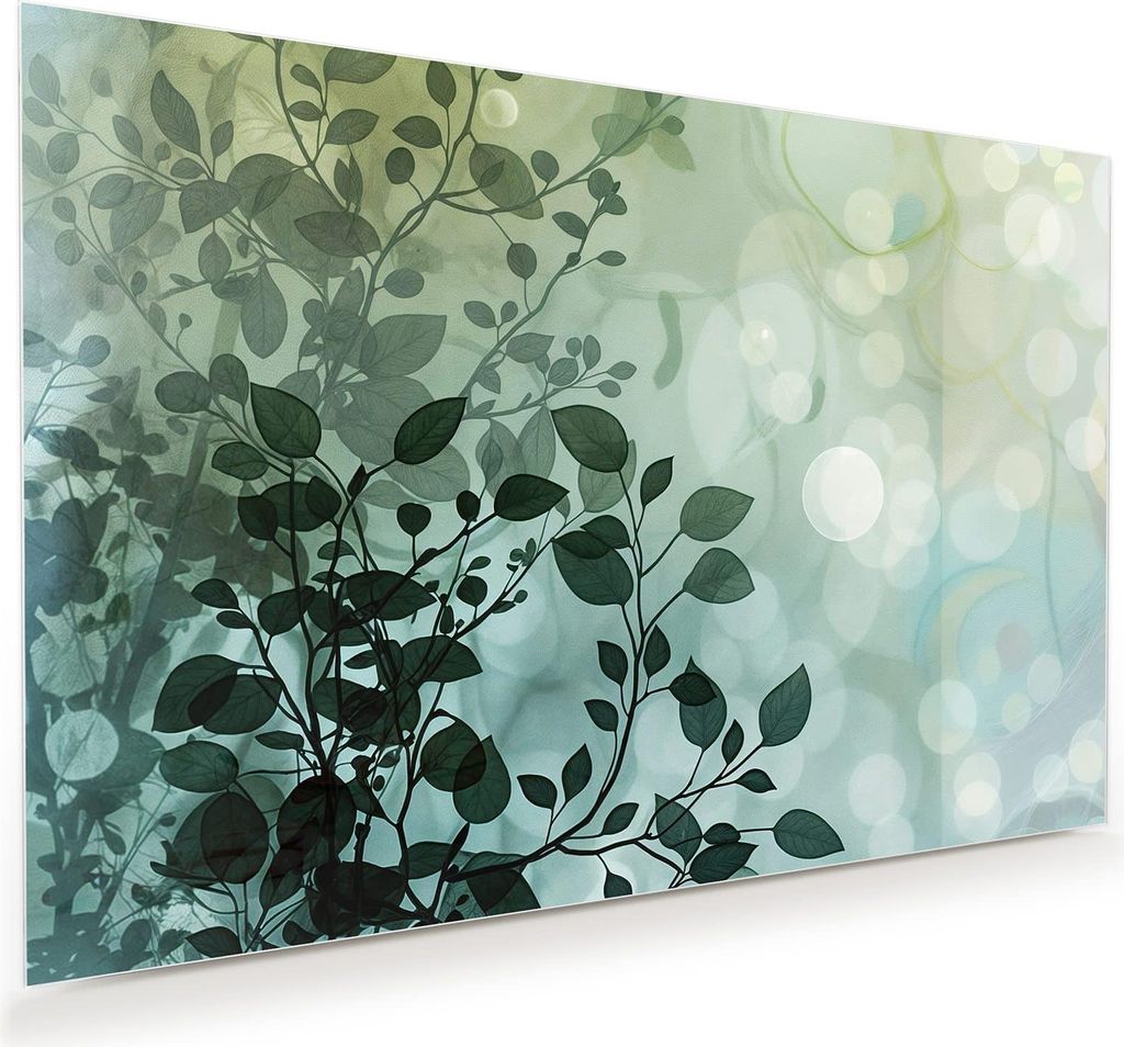 Glasbild 45x30cm in XXL für Wohnzimmer, Schlafzimmer Motiv Blättertraum