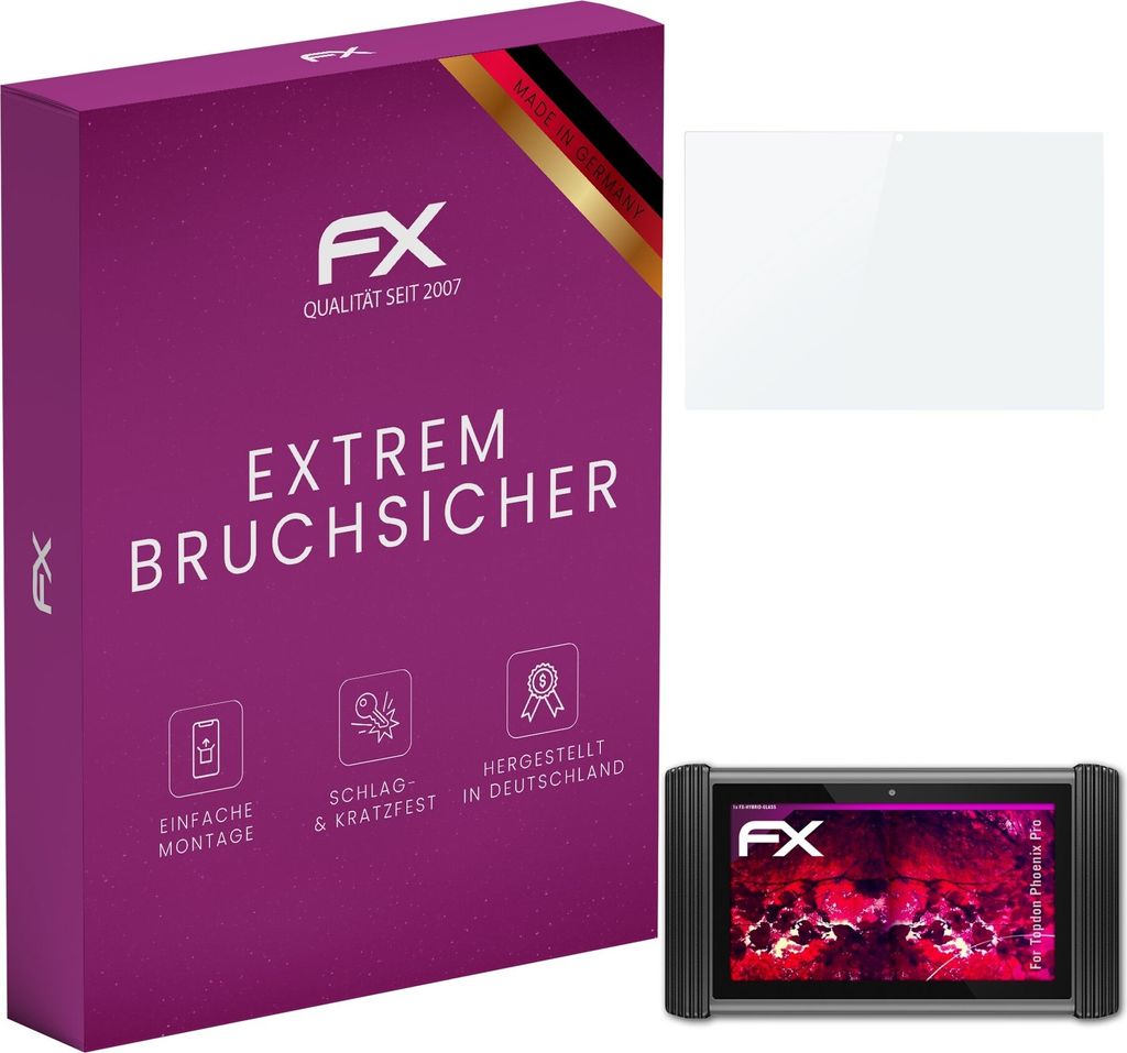 atFoliX FX-Hybrid-Glass Displayfolie kompatibel mit Topdon Phoenix Pro Glasfolie