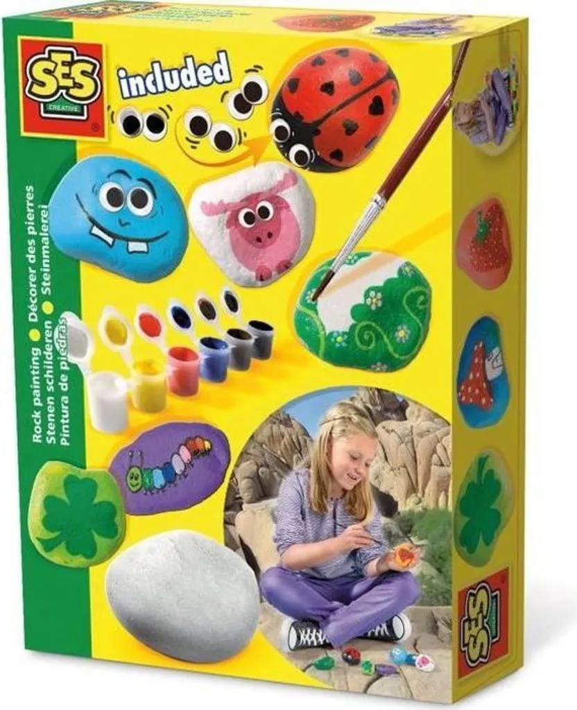 SES Creative: Crea il tuo Zoo di Pietra - Set Pittura per Bambini