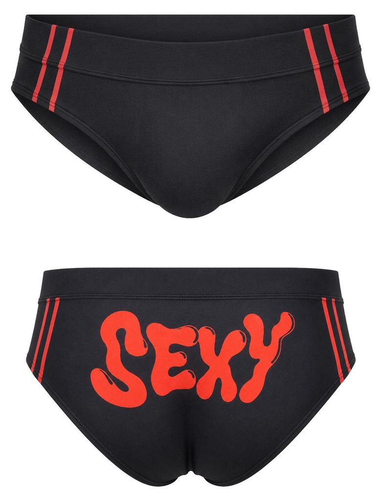 Barcode Berlin - Herren briefs Bademode - Swim Brief y Black-Red - 1x Größe XL