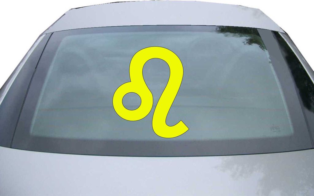 Indigos UG - Aufkleber Heckscheibe & Motorklappe DE2909 - neongelb - 600x499 mm - Löwe Sternzeichen - Auto Scheiben Fenster Heckklappe Tuning Raci...