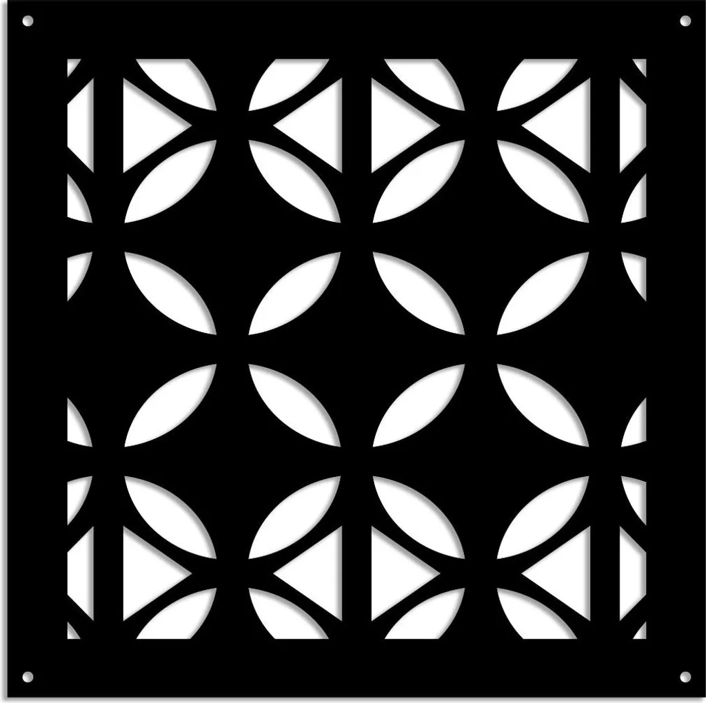 Pannello Divisorio ALIEN Nero 98x98 cm in PVC - Design Moderno Traforato