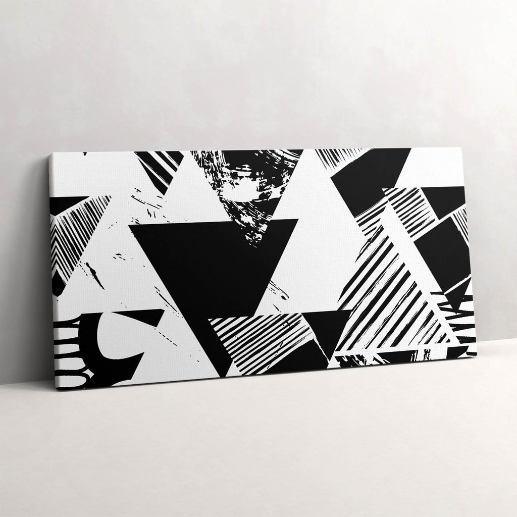 Abstraktes geometrisches Dreiecksmuster – Leinwandbild Wandbild – 100x50 cm – Leinwandbilder – Wandbilder – Schlafzimmer – Flur