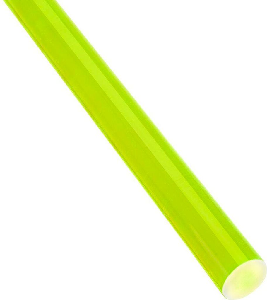 Gelber Rundstab Ø 15mm aus fluoreszierendem Acrylglas XT, 1000mm - Zeigis / Vollstab / Säule / Massivstab / Neonfarben / Neongelb / gelb / leu...